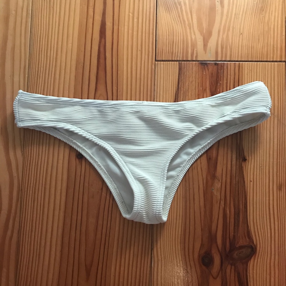 White Ribbed Bikini bottoms